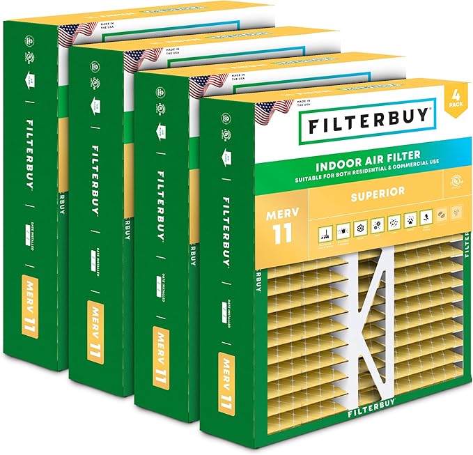 Filterbuy 16x22x5 Air Filter MERV 11 Superior Pet & Allergy Defense, Pleated by Filterbuy
