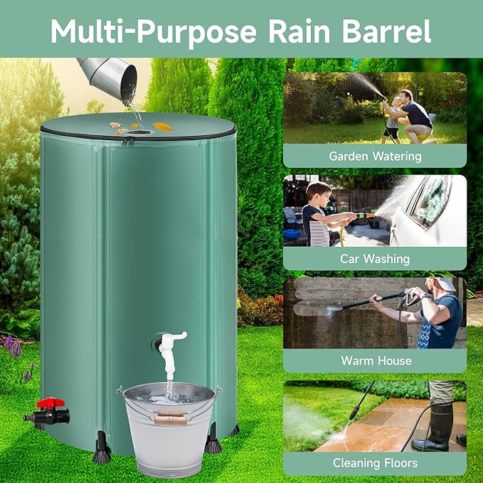 Collapsible Rain Barrel Water Storage Containers-100 Gallon Portable Rainwater - Image 6