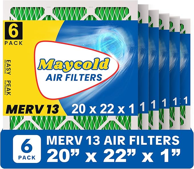 Maycold 20x22x1 MERV 13 Furnace Air Filter, High-Performance HVAC AC Filters by Maycold