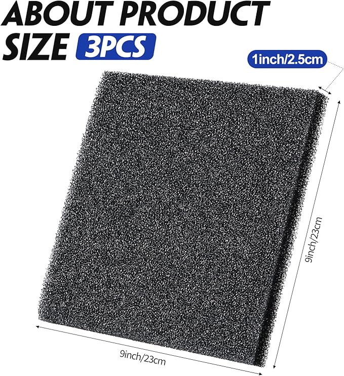 Tondiamo 3 Pieces Aquarium Sponge Filter Pad Media Cut to Fit Foam - Image 2