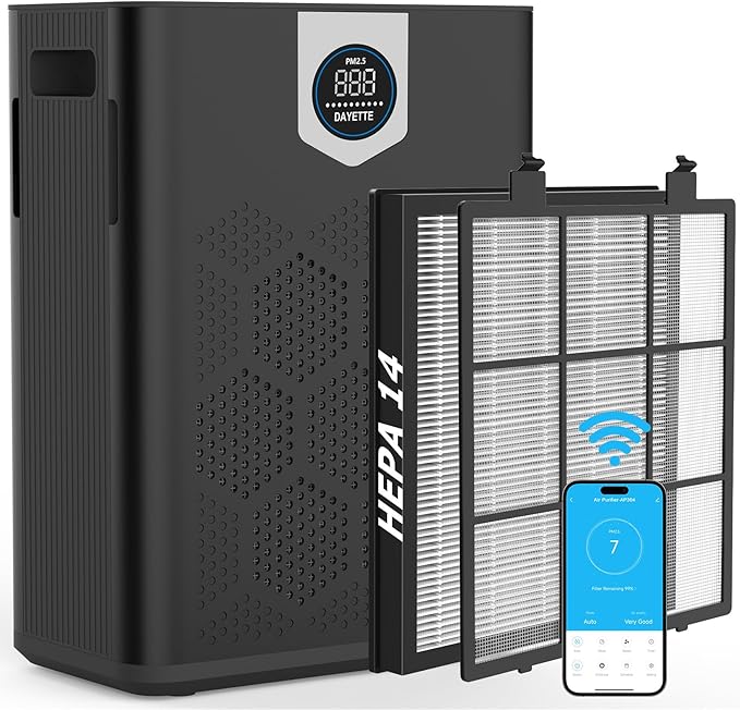 DAYETTE Smart Air Purifiers for Home Large Room, H14 Air Purifier by Dayette