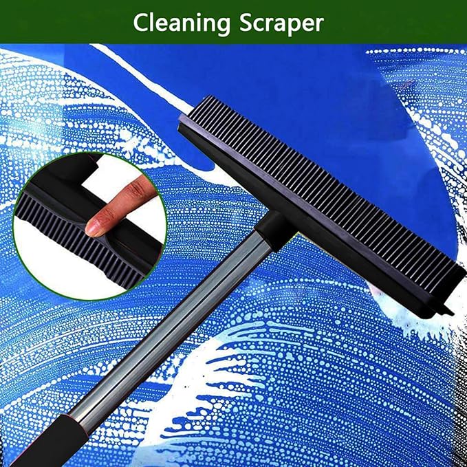Multifunctional Broom, Telescopic Carpet Rake Rubber Pp 12.6in Brush Easy Wash - Image 3