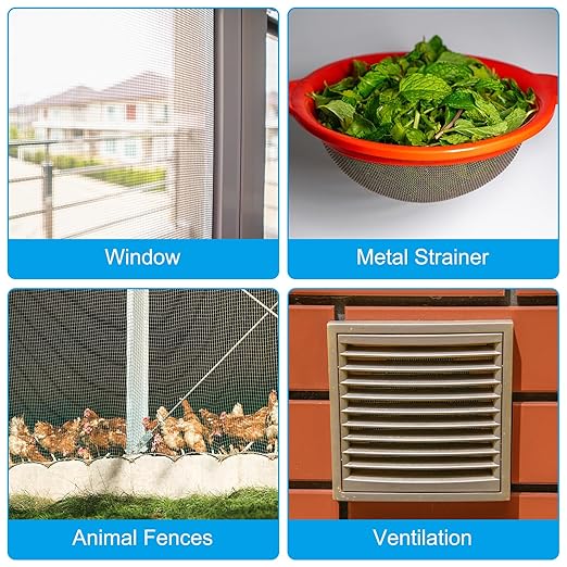 PATIKIL 40" L x 10" W Woven Wire Mesh, 400 Mesh 316L Stainless Steel Air Vent - Image 6