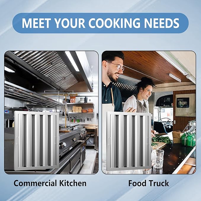 Stainless Steel Commercial Kitchen Hood Filter 19.5 W x 15.5 H Inch Range Hood - Image 6