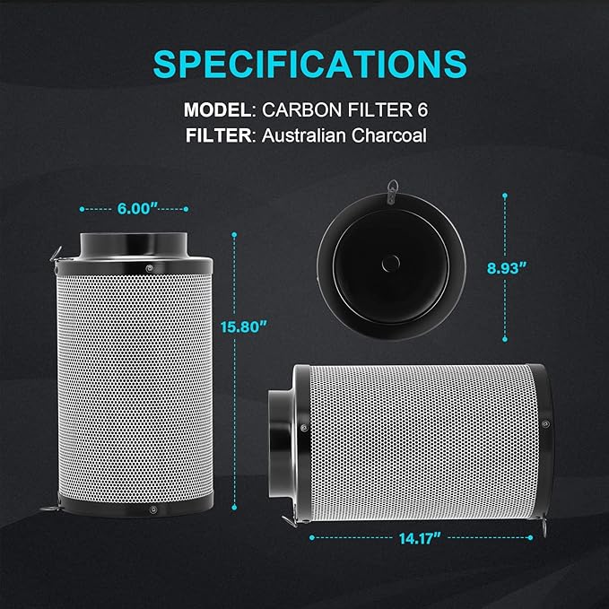 iPower 6" Air Carbon Smelliness Control - Image 6