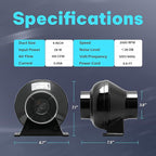 iPower 4 Inch 195 CFM Exhaust Inline Duct Vent Booster Blower - Image 3