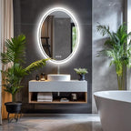 LUVODI Lighted LED Bathroom Mirror: 28”x20” Oval Anti-Fog Dimmable Wall Mounted - Image 3