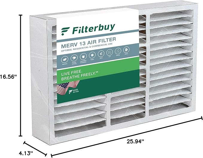 Filterbuy 17x26x4 Air Filter MERV 13 Optimal Smoke & Allergy Defense, - Image 10