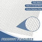uxcell 6 Mesh 118" x 10" Woven Wire Mesh, 316 Stainless Steel Air Vent Filter - Image 3