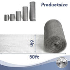 6" X 50 ft 304 Stainless Steel Mesh, Wire Mesh - Image 2