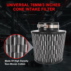 Cold Air Intake Filter High Performance Washable Filter Clamp-On Replacement - Image 6
