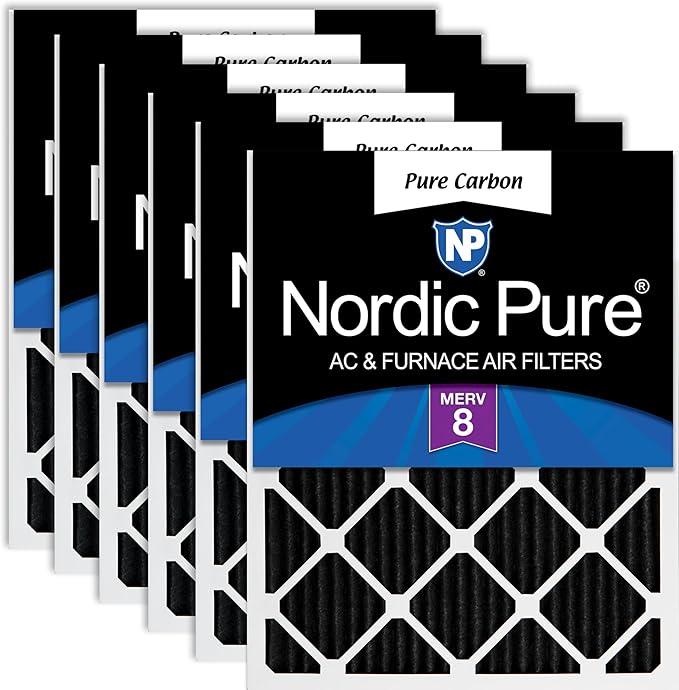 Nordic Pure 16x25x1 Pure Carbon Pleated Odor Reduction Furnace Air Filters 6 by NordicPure