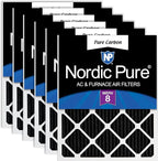Nordic Pure 24x24x1 Pure Carbon Pleated Odor Reduction Furnace Air Filters 6 by NordicPure
