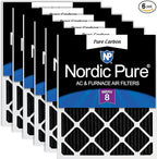 Nordic Pure 18x18x1 Pure Carbon Pleated Odor Reduction Furnace Air Filters 6 by NordicPure