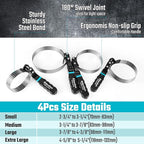 DURATECH 8-Piece Oil Filter Swivel Wrench Set, Wrenches Cover 2-3/4" to 5-1/4" - Image 2
