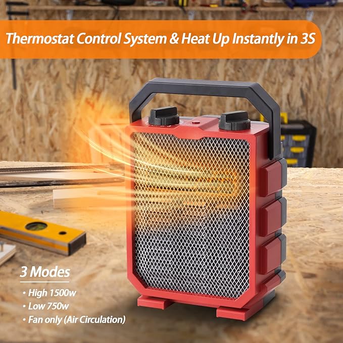 Milkhouse Electric Space Heater 1500W Portable Heater - Image 2