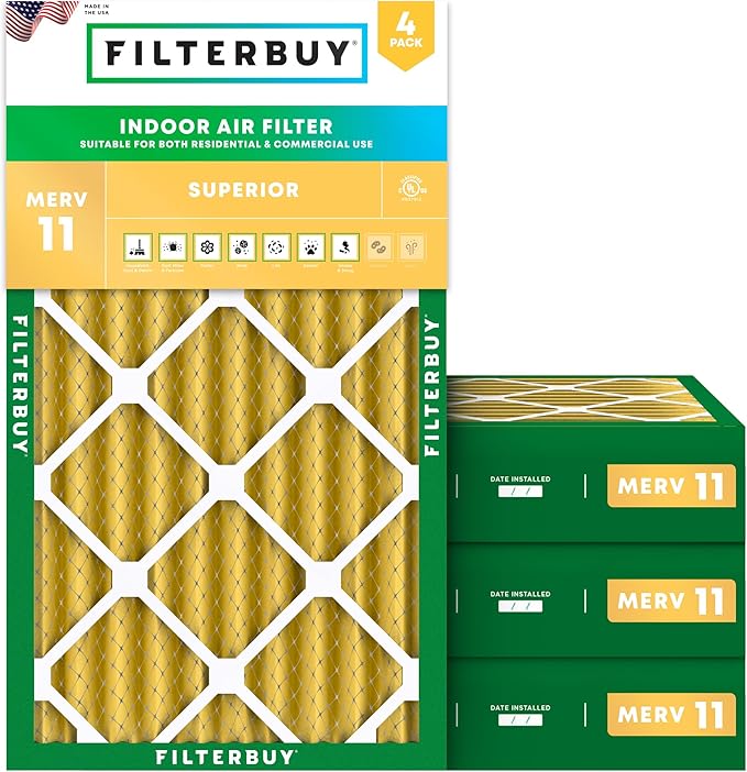 Filterbuy 20x30x4 Air Filter MERV 11 Superior Pet & Allergy Defense, by Filterbuy