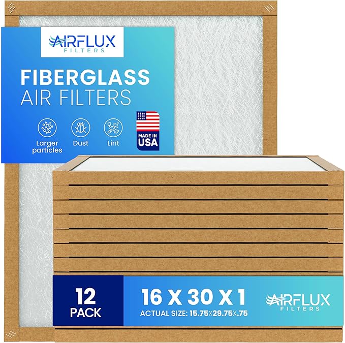 Fiberglass Air Filter -16x30x1Air Filter 12 Pack by Unknown