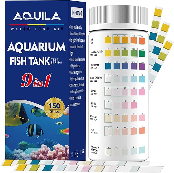 Aquarium Water Test Kit 9-in-1, Aquarium Ammonia Test Strips by Unknown