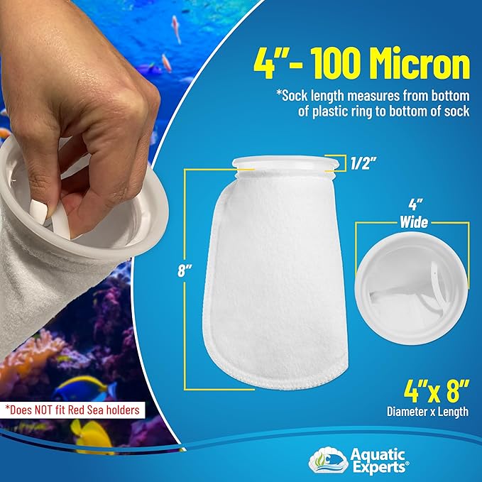 Aquatic Experts 4 inch Ring 100 Micron Felt Filter Sock - Image 6