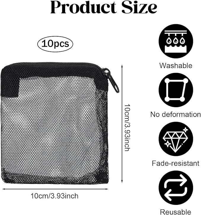 10 Pcs Aquarium Filter Media Bags, 3.9 x 3.9 Inch Fish Tank Fine Mesh Bag - Image 2