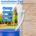 WADEO Rainwater Collection System, Rain Barrel Diverter Kit Fits - Image 8