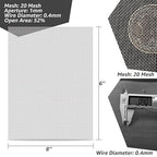 6 Pack 6x8 Inch Wire Mesh, 20 Mesh Stainless Steel Mesh, Never Rust Sturdy - Image 2