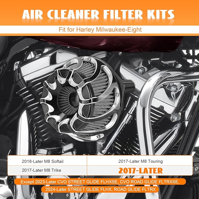 High Flow Air Cleaner Intake Filter Kit Air Filters Cover Drift Style - Image 2