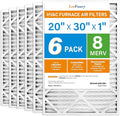 LotFancy 20x30x1 Air Filter MERV 8 6-Pack, Electrostatic Pleated Furnace & AC by LotFancy