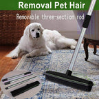 Multifunctional Broom, Telescopic Carpet Rake Rubber Pp 12.6in Brush Easy Wash - Image 2