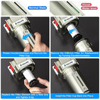 TAILONZ PNEUMATIC 1/2" NPT Industrial Grade Heavy Duty Particulate Air Filter - Image 5