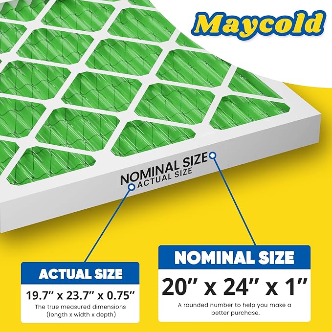 Maycold MERV 13 20x24x1 Air Filter, High-Efficiency Pleated AC & Furnace Filters - Image 3