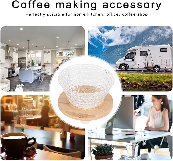 AUNMAS Glass Coffee Dripper Pour Over, Reusable Paperless Filter Funnel - Image 6