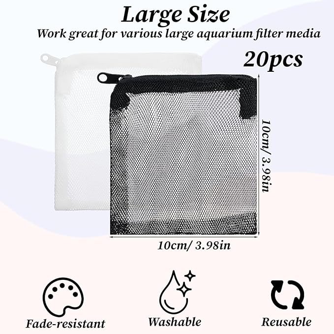 20Pcs Media Bags for Aquarium Fine Mesh Bag Aquarium Filter Media Bags - Image 2