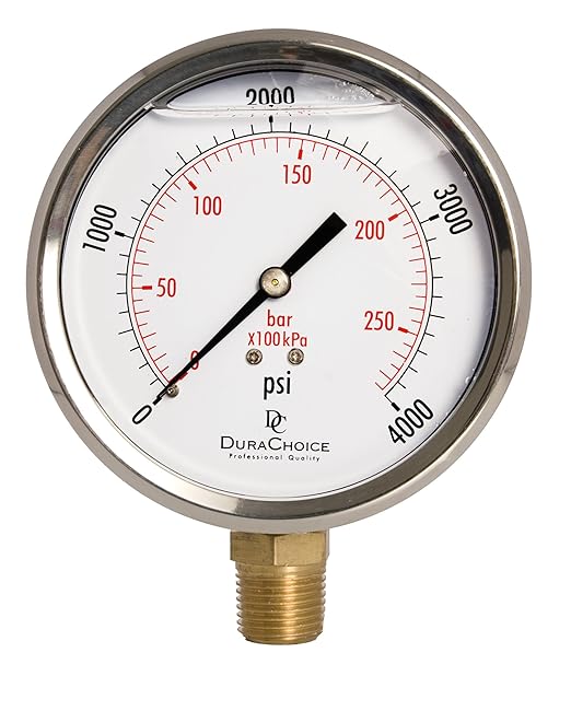 4" Oil Filled Pressure Gauge by DirectMaterial