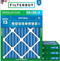 Filterbuy 30x36x2 Air Filter MERV 13 Optimal Smoke & Allergy Defense, by Filterbuy