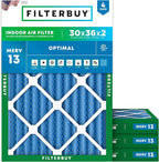 Filterbuy 30x36x2 Air Filter MERV 13 Optimal Smoke & Allergy Defense, by Filterbuy