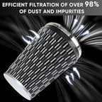 6" 152mm Cold Air Intake Filter Clamp-On Replacement High Flow Inlet Air Filter - Image 4