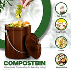 Utopia Kitchen Compost Bin for Kitchen Countertop, 1.3 Gallon Compost Bin for - Image 4