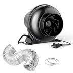 InfiniPower 4 Inch 195 CFM Inline Ventilation Fan 4" 8 Feet Aluminum Ducting by InfiniPower