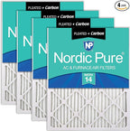 Nordic Pure 14x20x1 Pleated Air Filters MERV 14 Plus Carbon 4 Pack by NordicPure