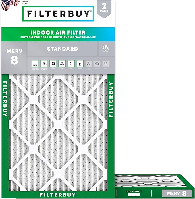 Filterbuy 15x30x1 Air Filter MERV 8 Essential Dust & Allergy Defense, by Filterbuy