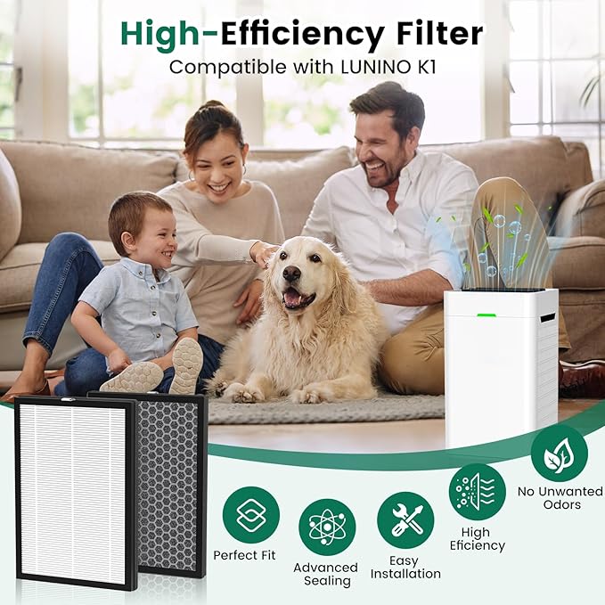 K1 Replacement Air Filter Fit for LUNINO K1 Air Puri-Fier, 3-in-1 - Image 6