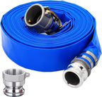 DAVCO 2" ID × 25 ft PVC Lay Flat Discharge Hose, Heavy Duty Reinforced Blue by DAVCO