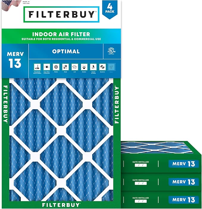 Filterbuy 18x30x2 Air Filter MERV 13 Optimal Smoke & Allergy Defense, by Filterbuy