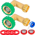 Lead-Free Brass 90°Hose Elbow Fitting, 90 Degree Hose Saver Green Quick Swivel by Breezliy
