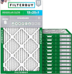 Filterbuy 15x25x1 Air Filter MERV 8 Essential Dust & Allergy Defense, by Filterbuy