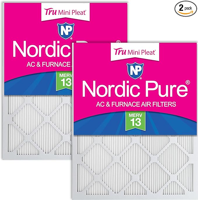 Nordic Pure 16x16x1 Tru Mini Pleat MERV 13 AC Furnace Air Filters – 2.5X More by NordicPure