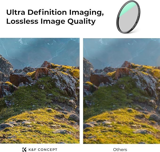K&F CONCEPT 95mm Ultra-Low Reflectivity Polarizers Filter, 28 Multi-Layer - Image 6
