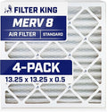 Filter King 13.25x13.25x0.5 Air Filter | 4-PACK | MERV 8 HVAC Pleated A/C by FilterKing